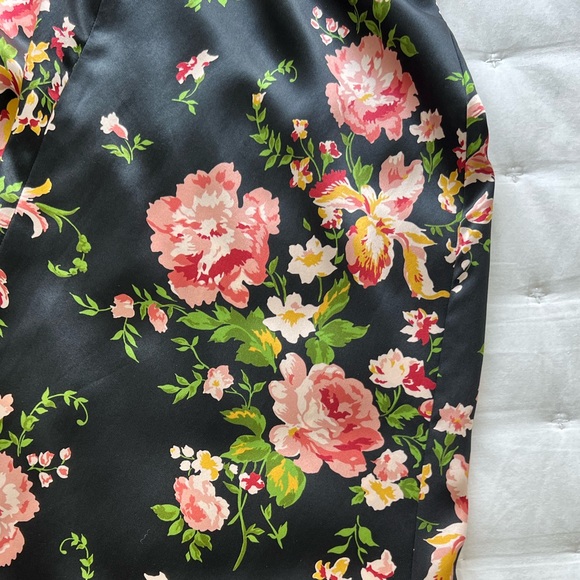 Reformation 4 Maddison Silk Halter Midi Dress Polina Black Floral - Picture 12 of 13